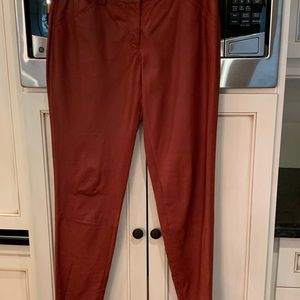 Rust Robert Rodriguez 5 pocket leather pants